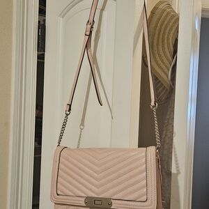 Elegant Pink Quilted Shoulder Bag